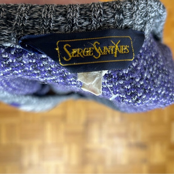 Serve Saint Yves Cardigan Purple Green Gray Stripes Men’s Large - Picture 5 of 5